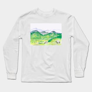 Mountains watercolor Long Sleeve T-Shirt